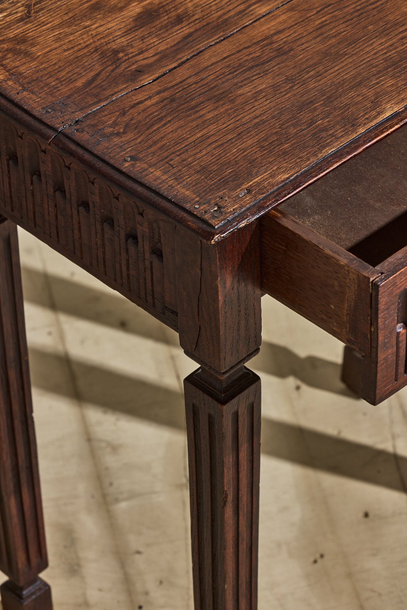 18th c. French Provincial oak side table