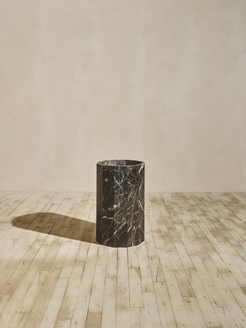 Round Green Marble Pedestal Dining Table