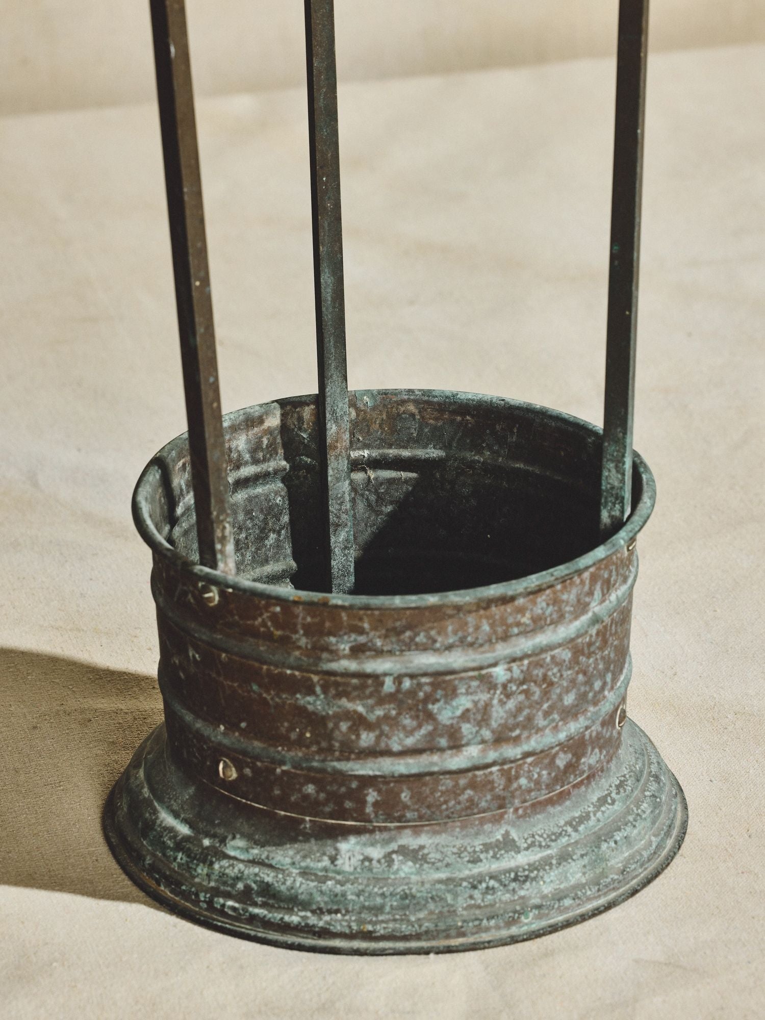 Patinated Iron Umbrella Stand