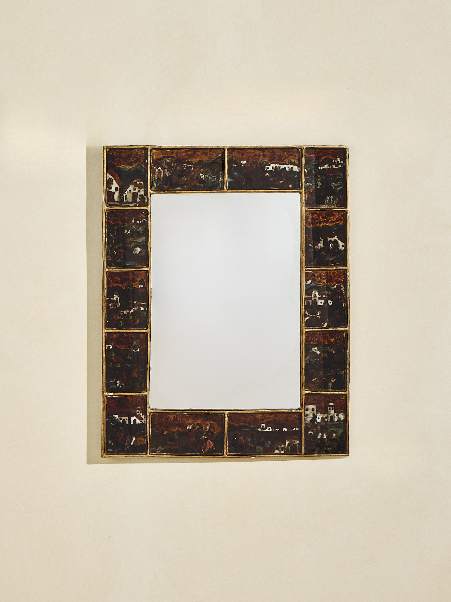 French Ceramic Tile Vignette Mirror