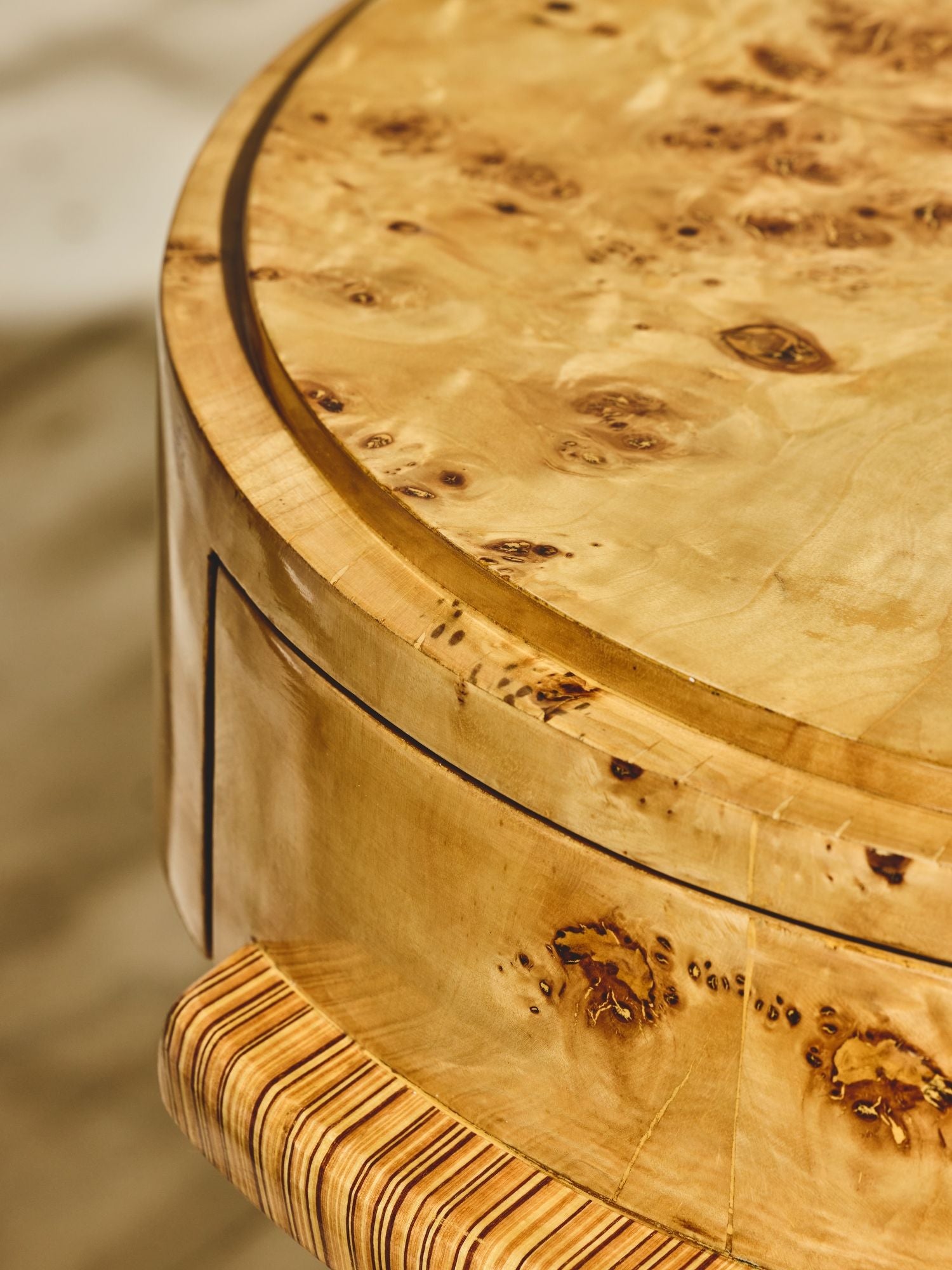 Pair of Vintage Swedish Art Deco Burl Side Tables
