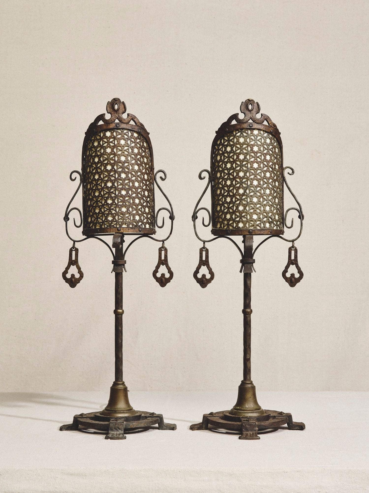 Pair of Oscar Bach Style Lamps