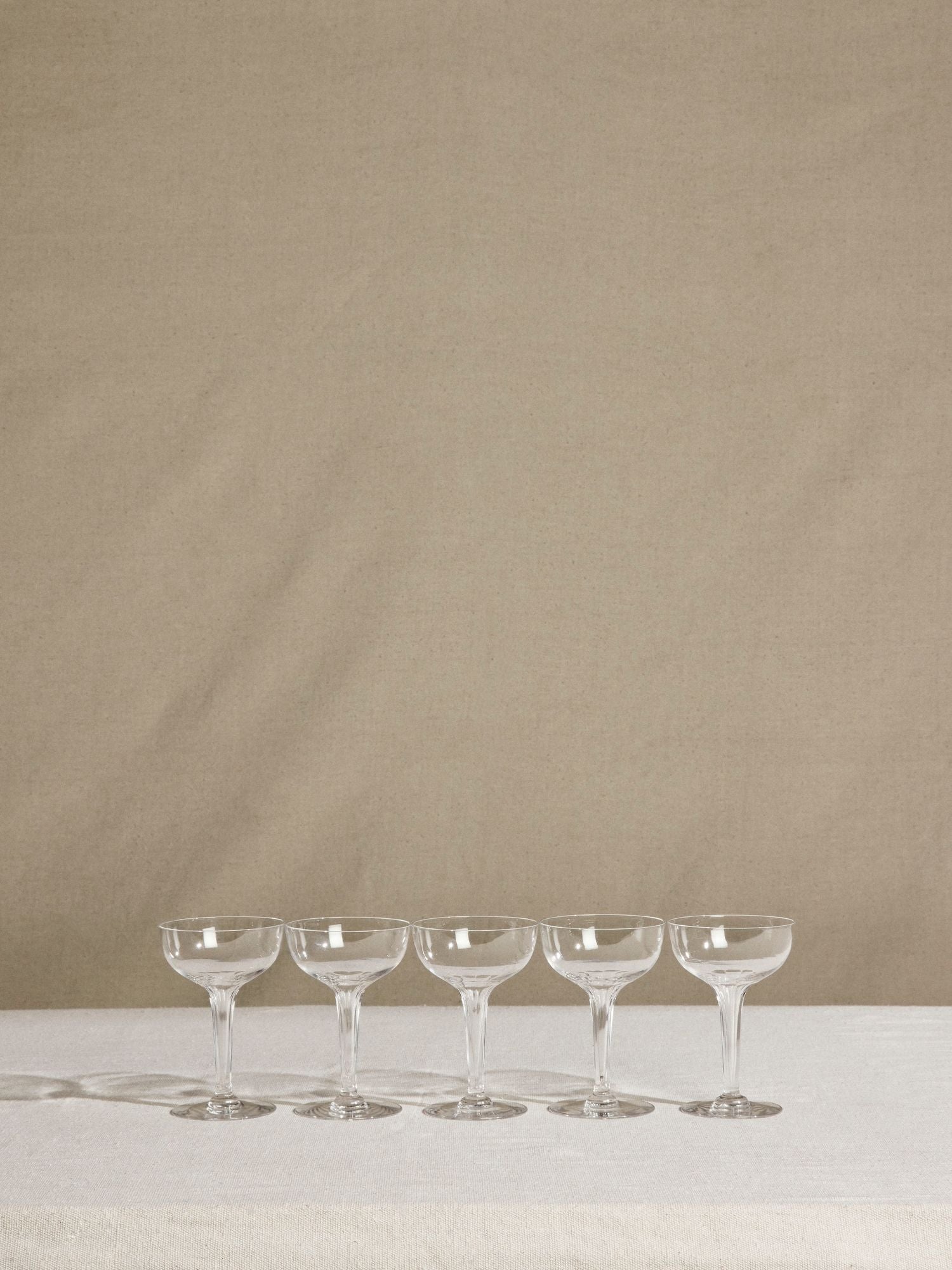 Cut Champagne Glass w/ Hollow Stem - Set of 5