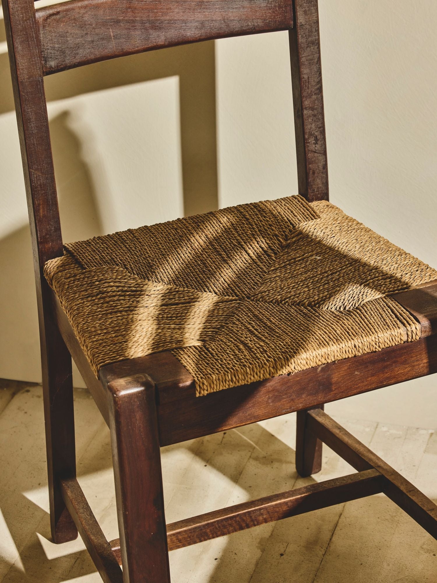 French Ladder Back Chairs with Woven Seats – Set of Six