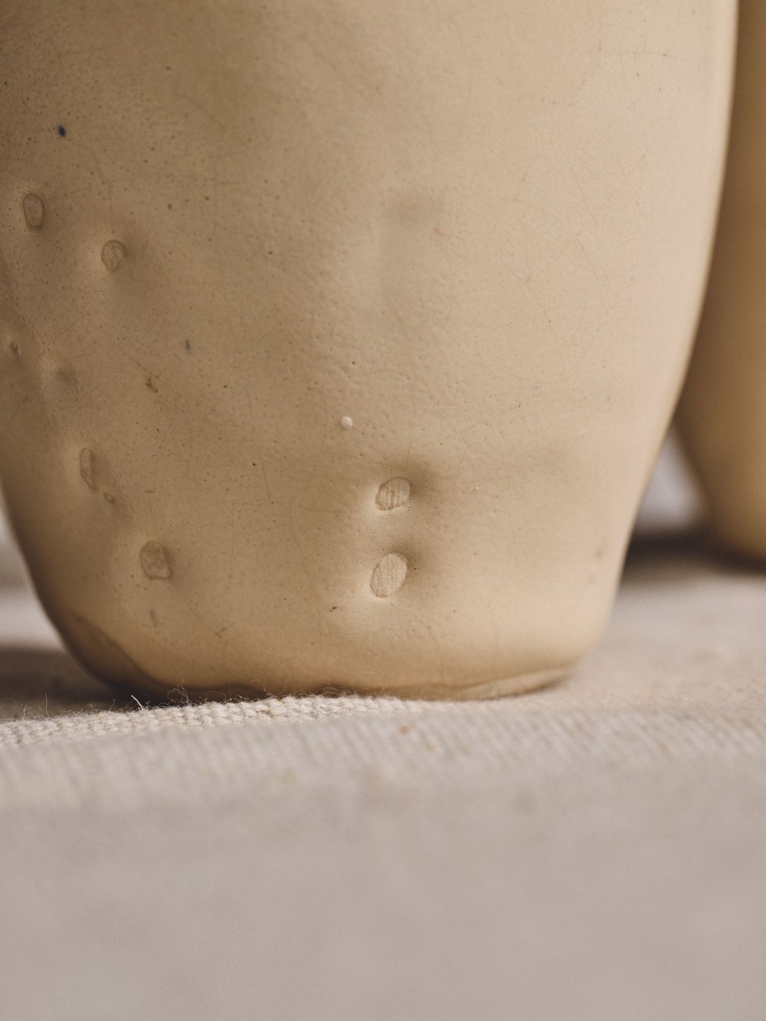 Pair of Cream Glazed Mini Vases