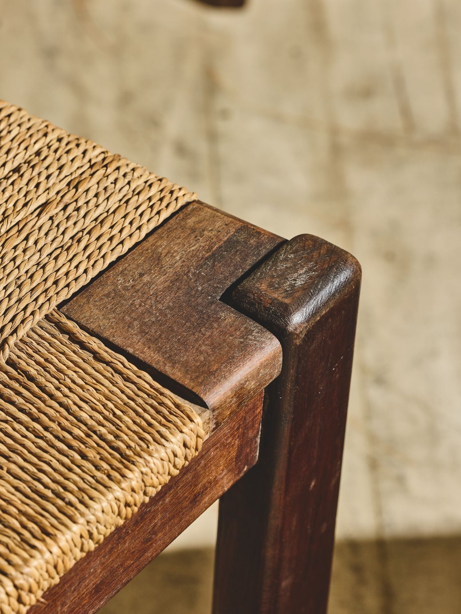 French Ladder Back Chairs with Woven Seats – Set of Six