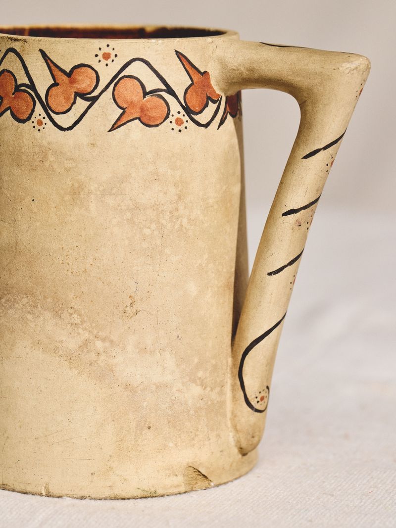 Ceramic Hand Painted Pitcher Stamped