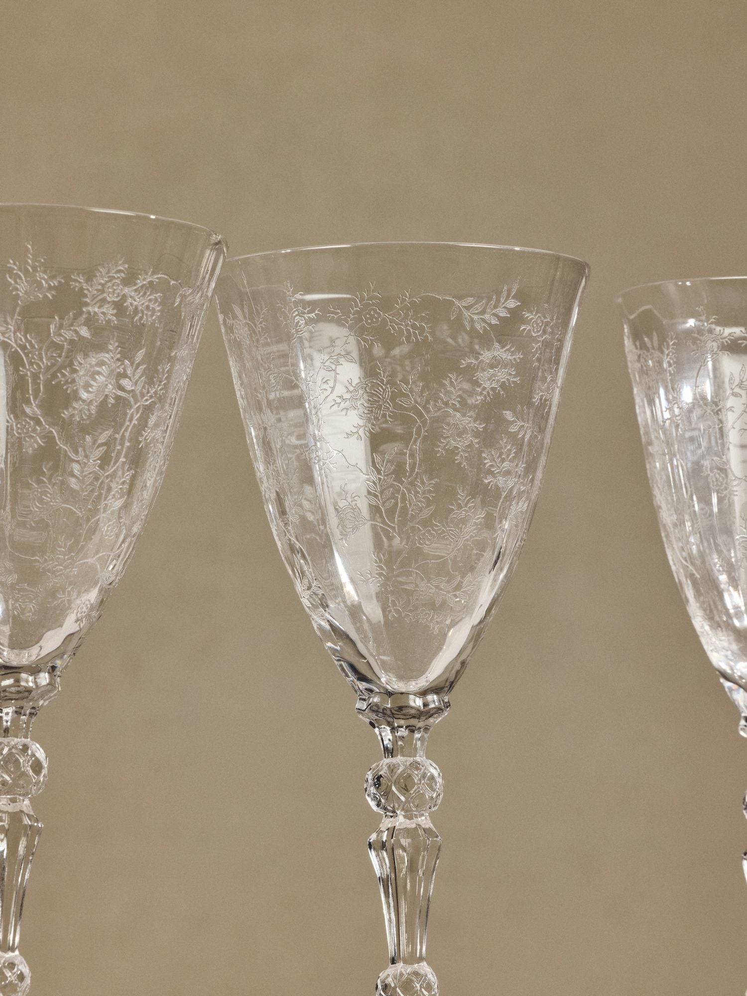 Etched Crystal Stemware