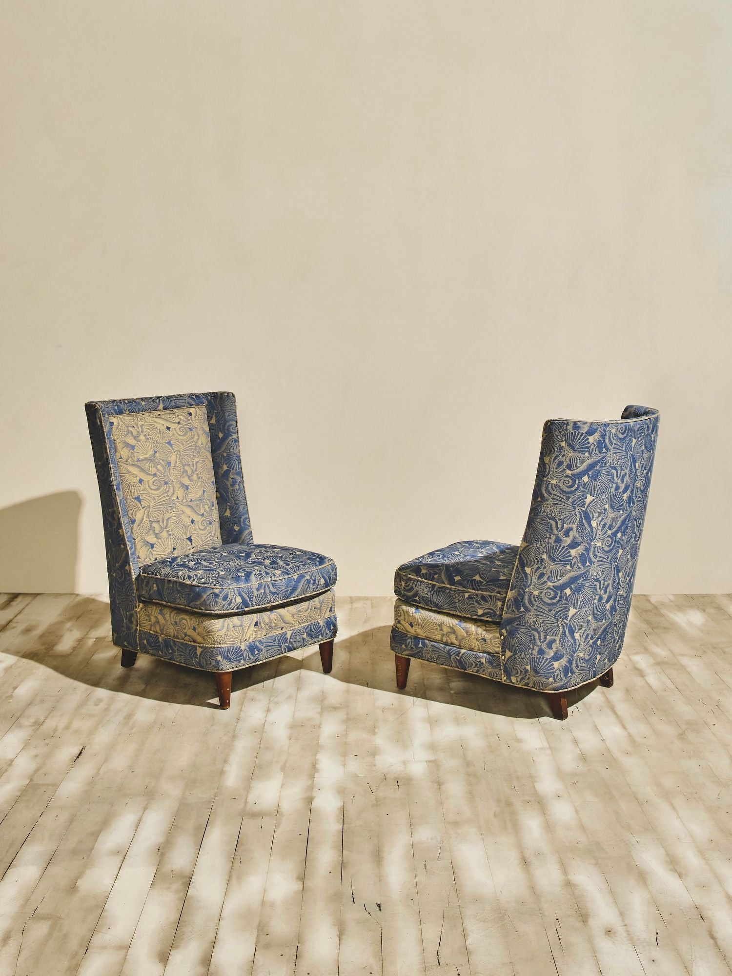 Pair of 1940's French Slipper Chairs
