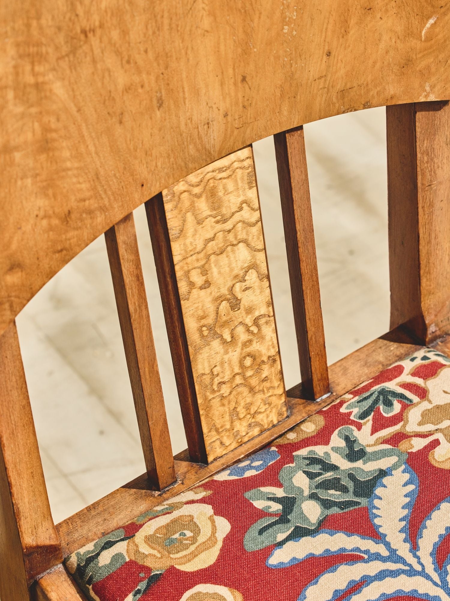 Set of 4 - 1920's Vintage Vermilion Flora Chairs