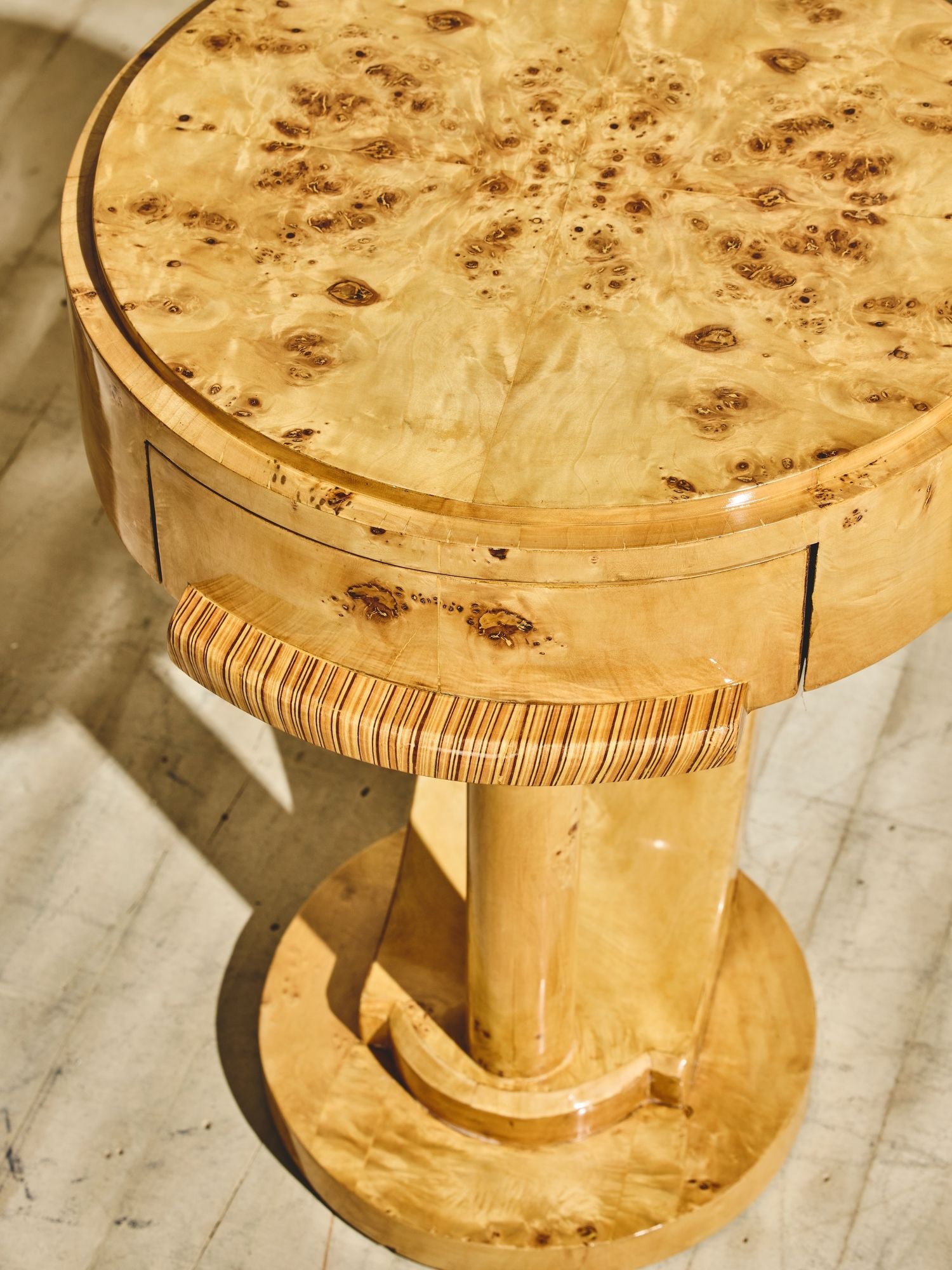 Pair of Vintage Swedish Art Deco Burl Side Tables
