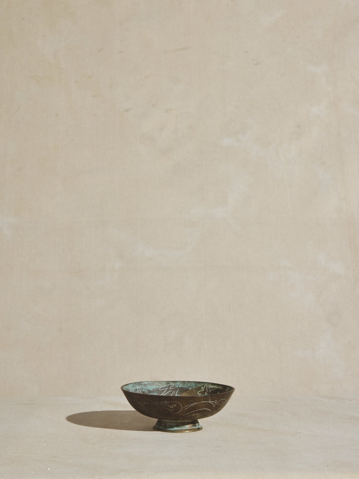Asian Engraved Footed Bowl