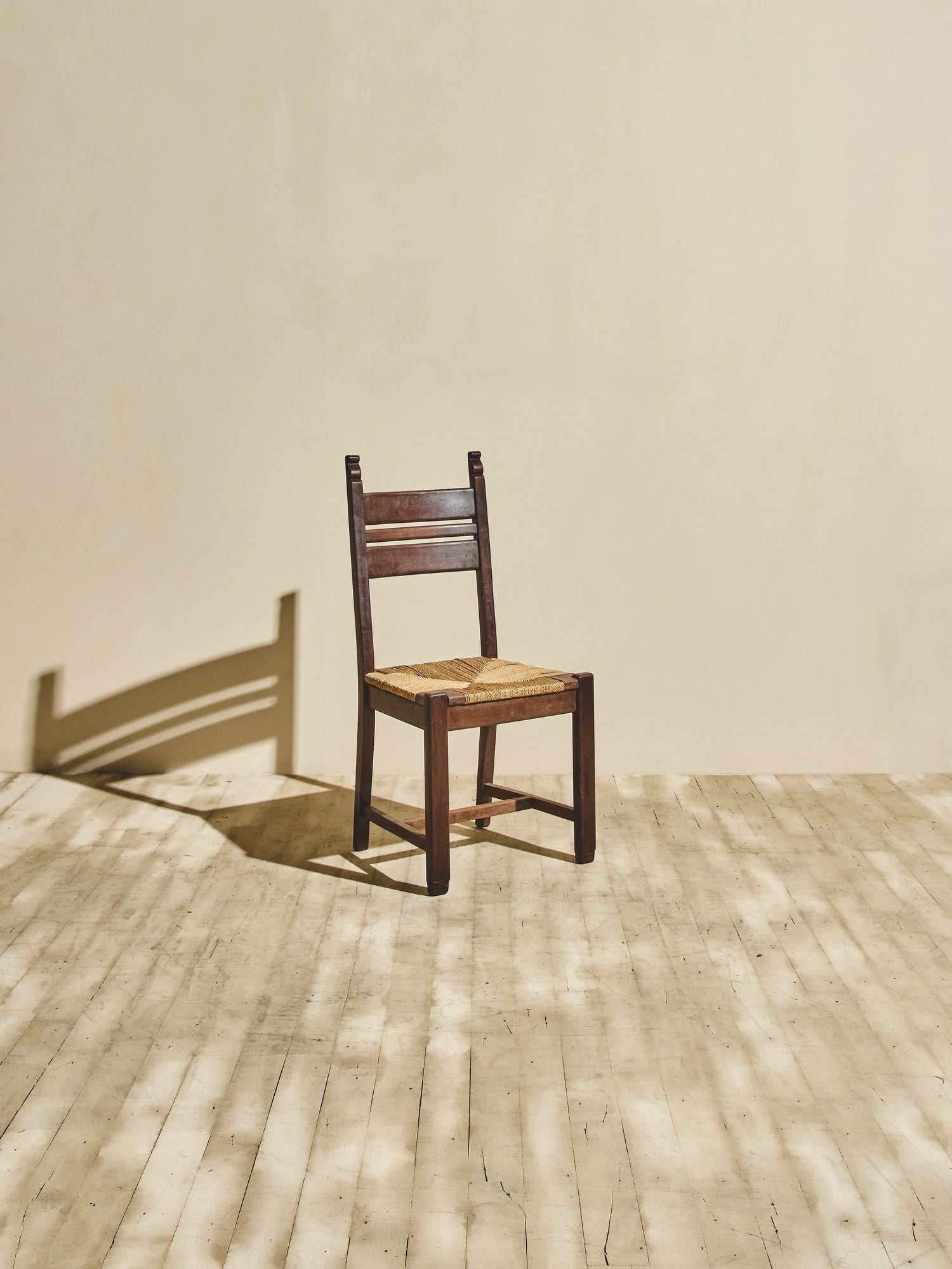 French Ladder Back Chairs with Woven Seats – Set of Six