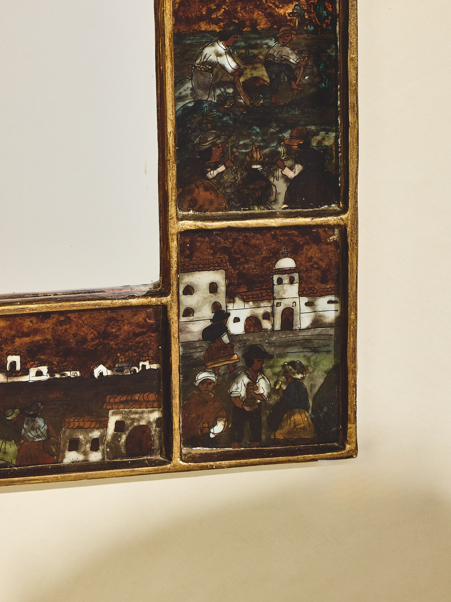 French Ceramic Tile Vignette Mirror