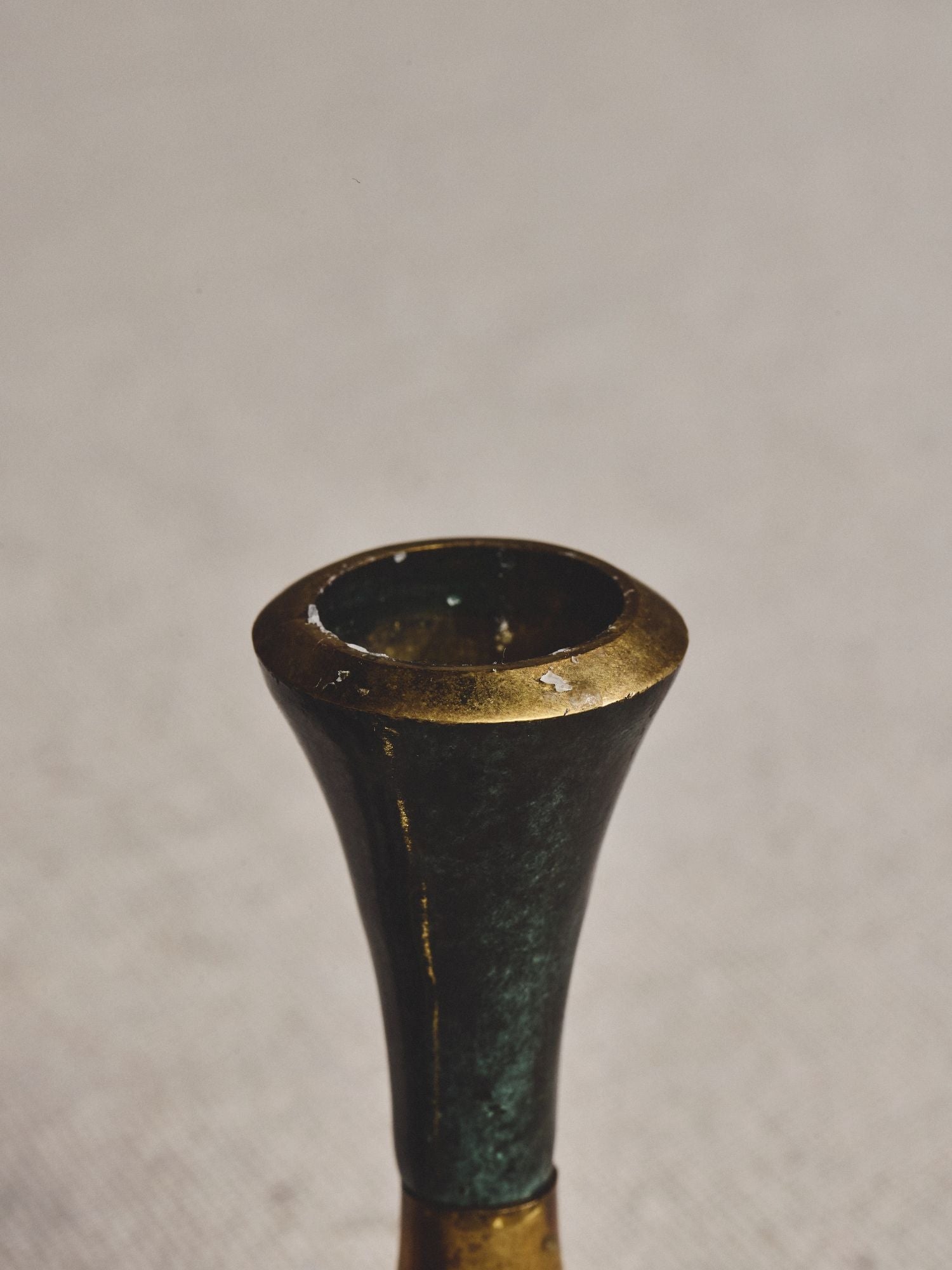 Patinated Brass Candle Holders