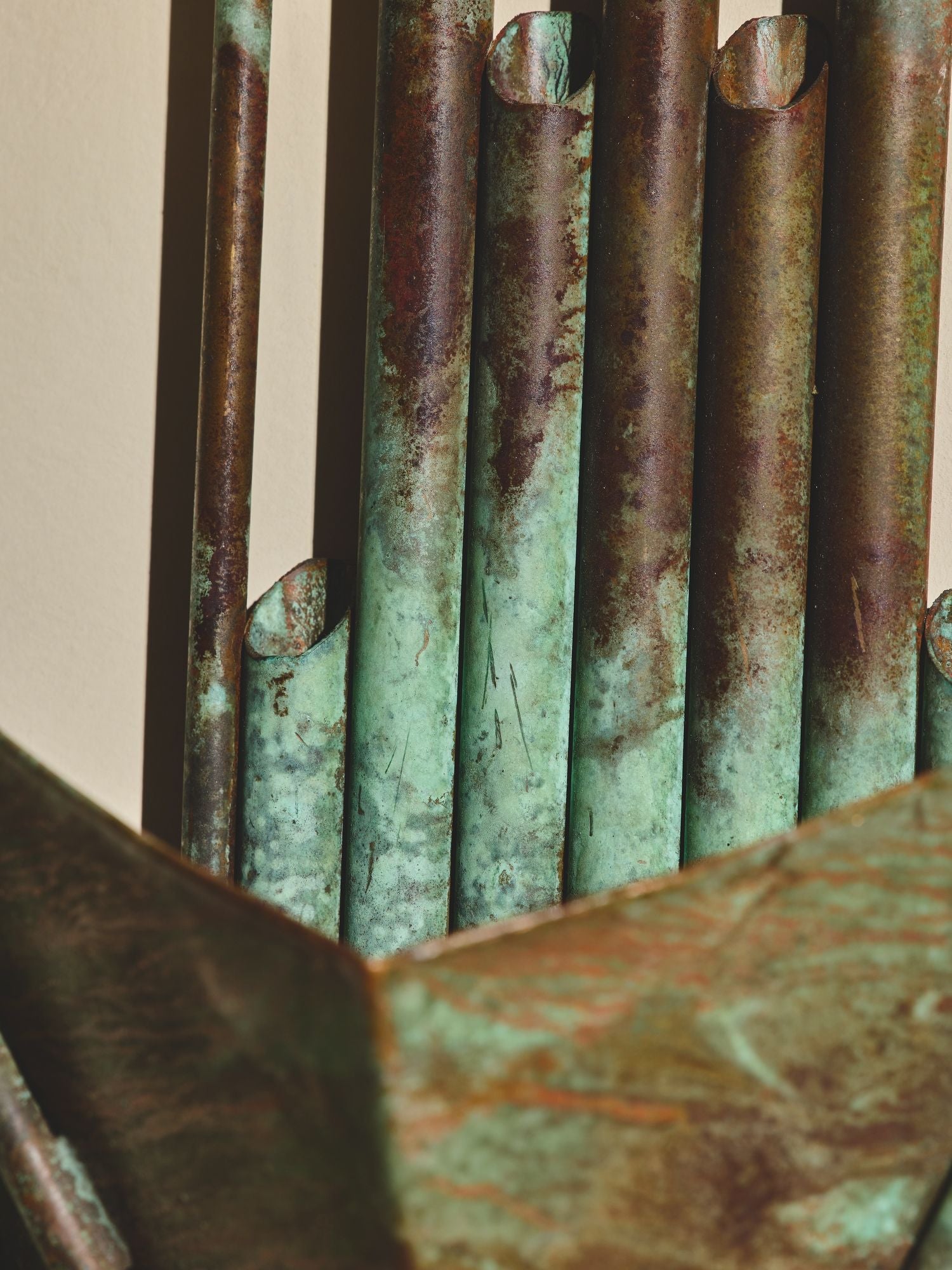 Verdigris Art Deco Wall Sconces – Pair