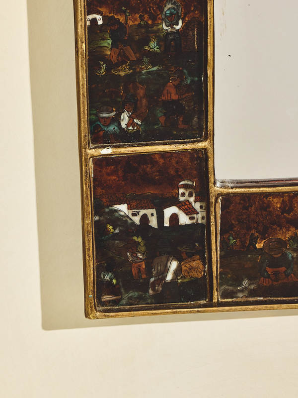 French Ceramic Tile Vignette Mirror