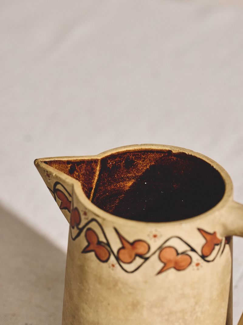 Ceramic Hand Painted Pitcher Stamped