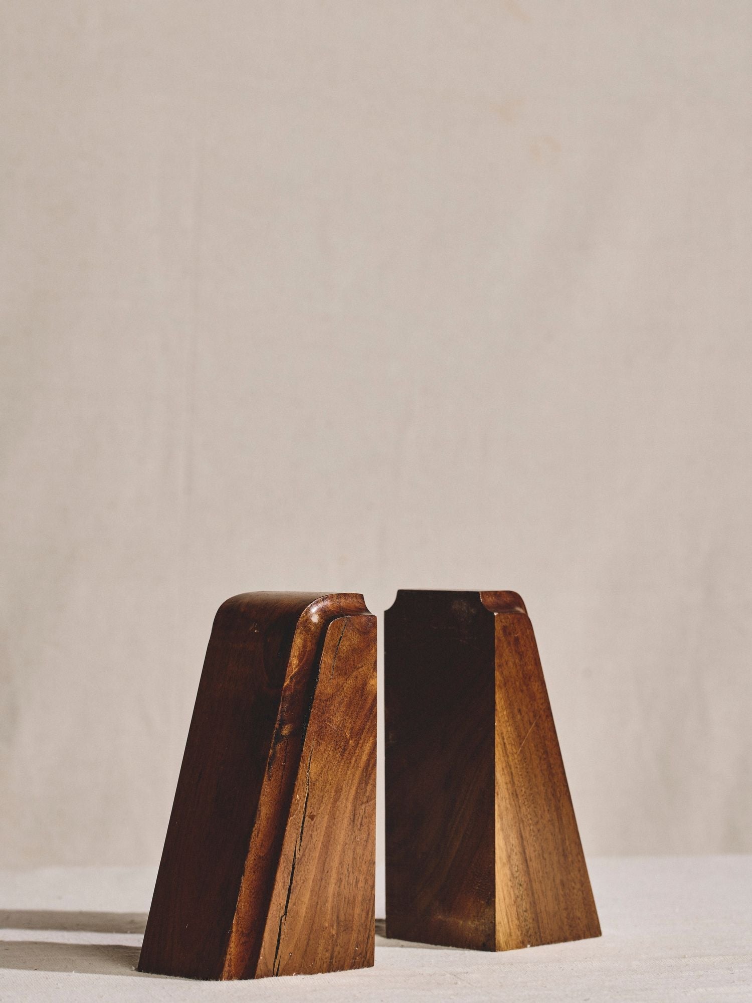 MCM Sculptural Wood Bookends