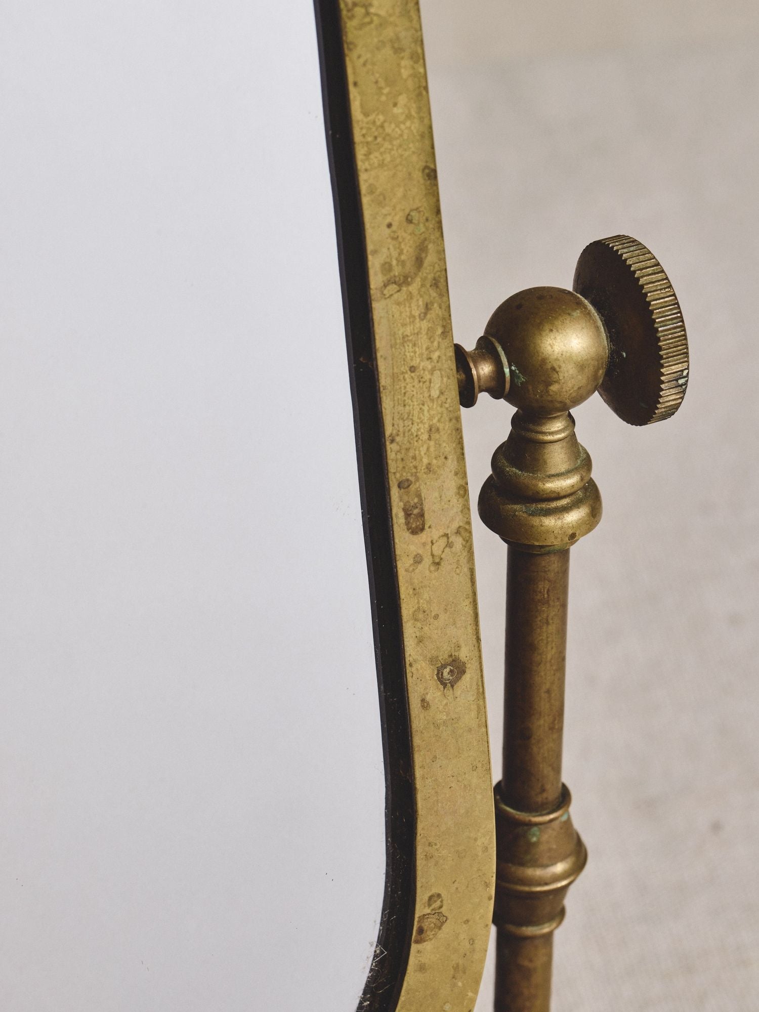 Small Brass Oval Desk Mirror