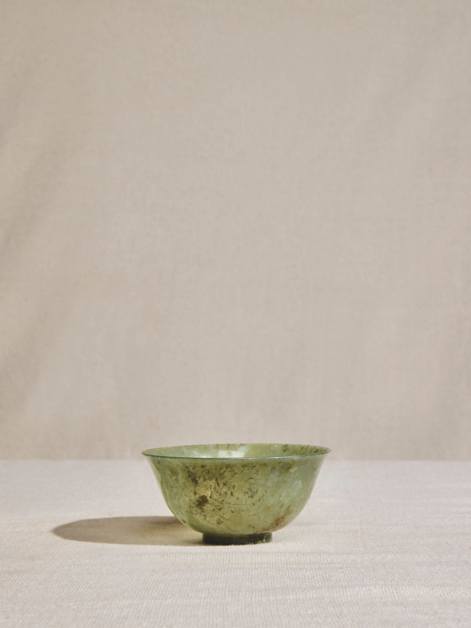 Antique Chinese Spinach Jade Bowls