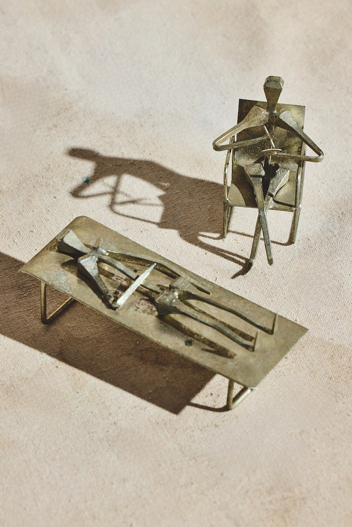 Vintage Brutalist Nail Art Sculpture | Therapist and Patient