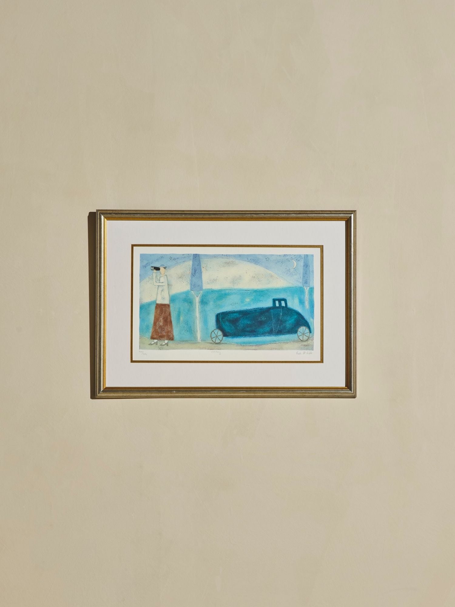 Paula McArdle Framed Serigraph – “Watching” Limited Edition Art