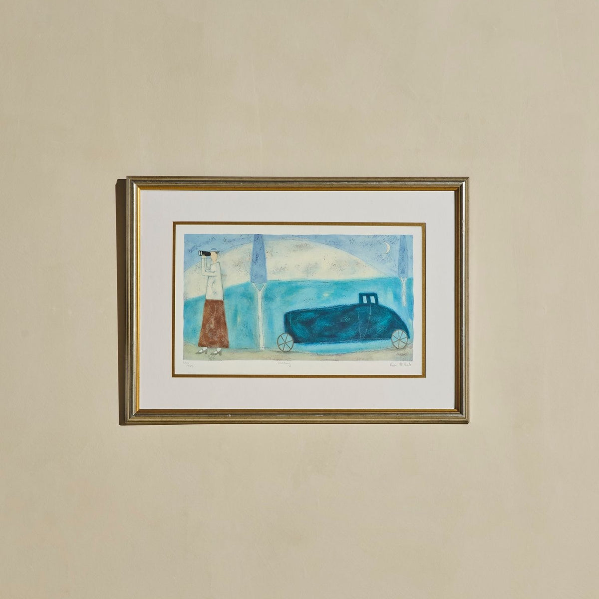 Paula McArdle Framed Serigraph – “Watching” Limited Edition Art