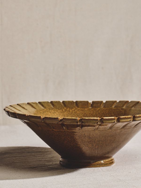 Vintage Glazed Stoneware Bowl
