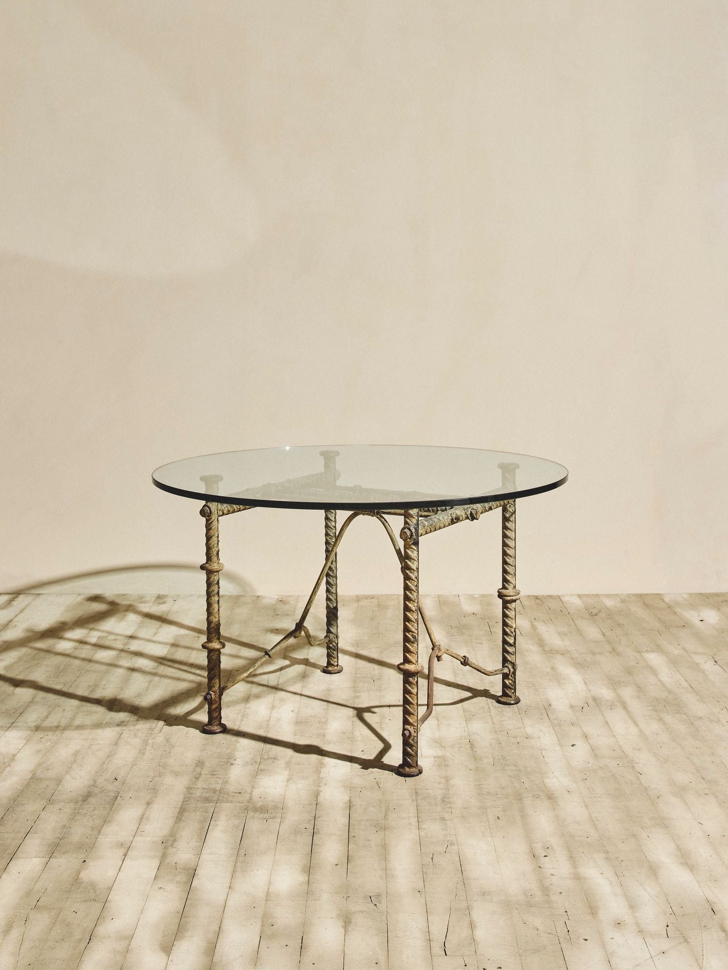 Ilana Goor Iron Dining Table with Glass Top