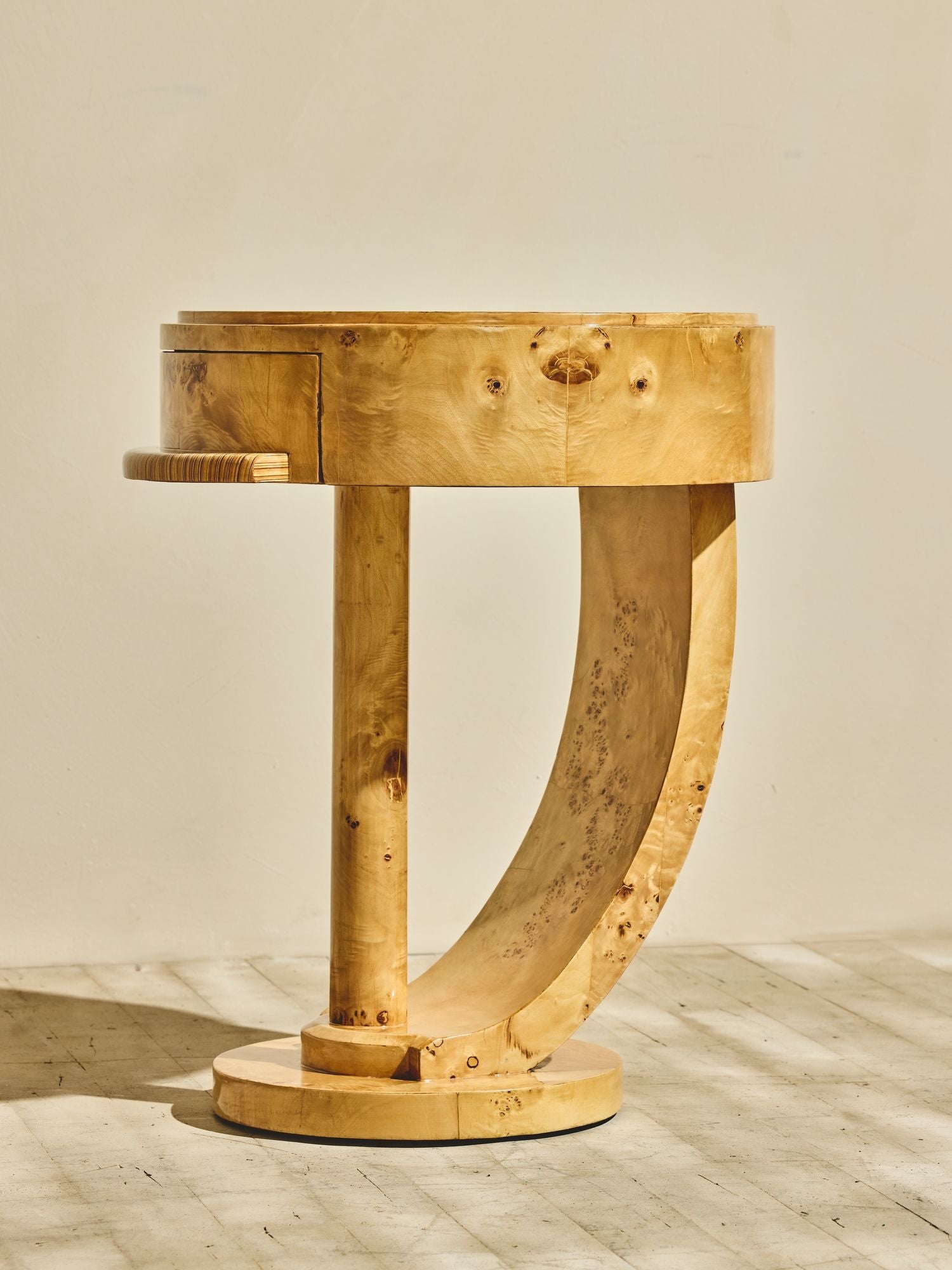 Pair of Vintage Swedish Art Deco Burl Side Tables