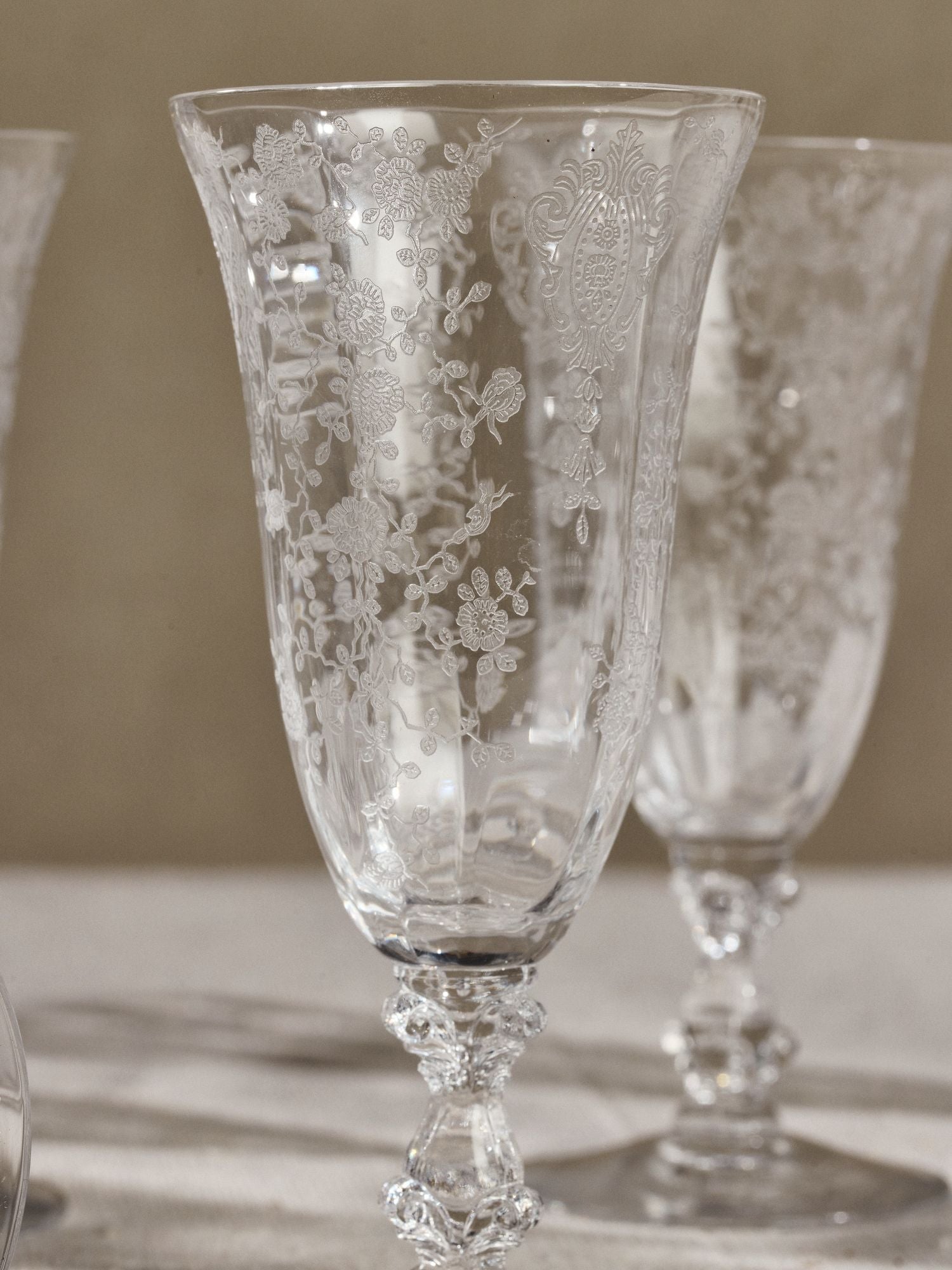 Etched Crystal Flutes