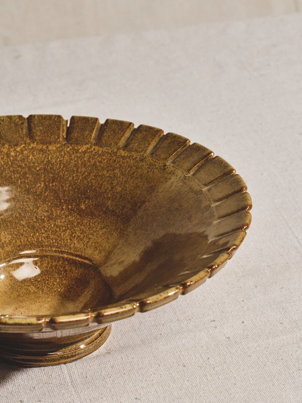 Vintage Glazed Stoneware Bowl
