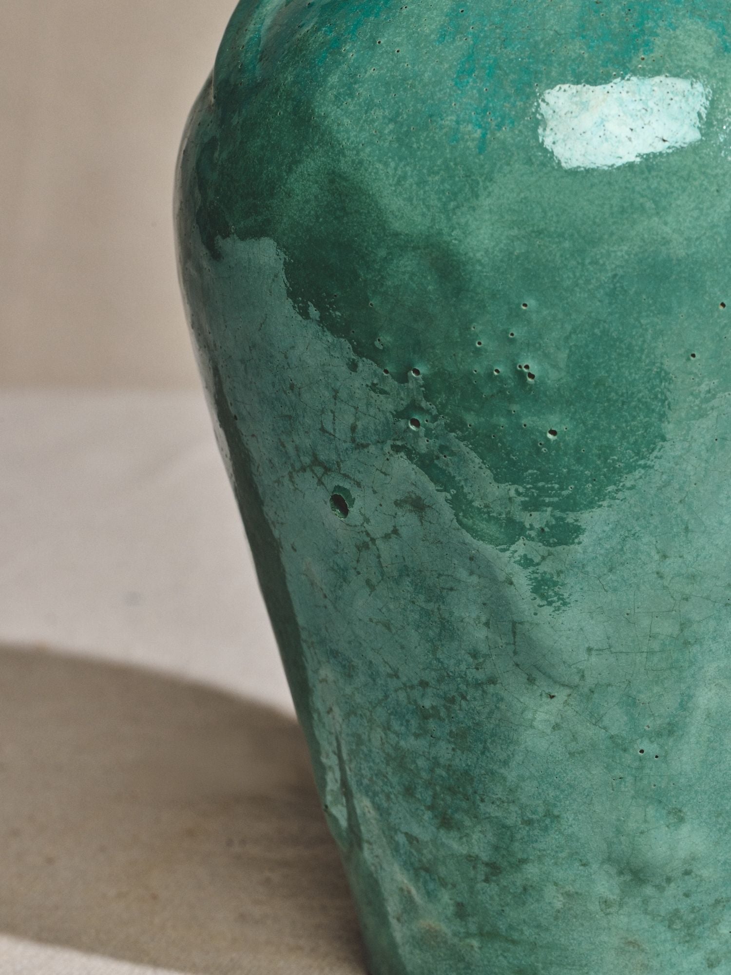 Glazed Turquoise Art Pottery With Handles