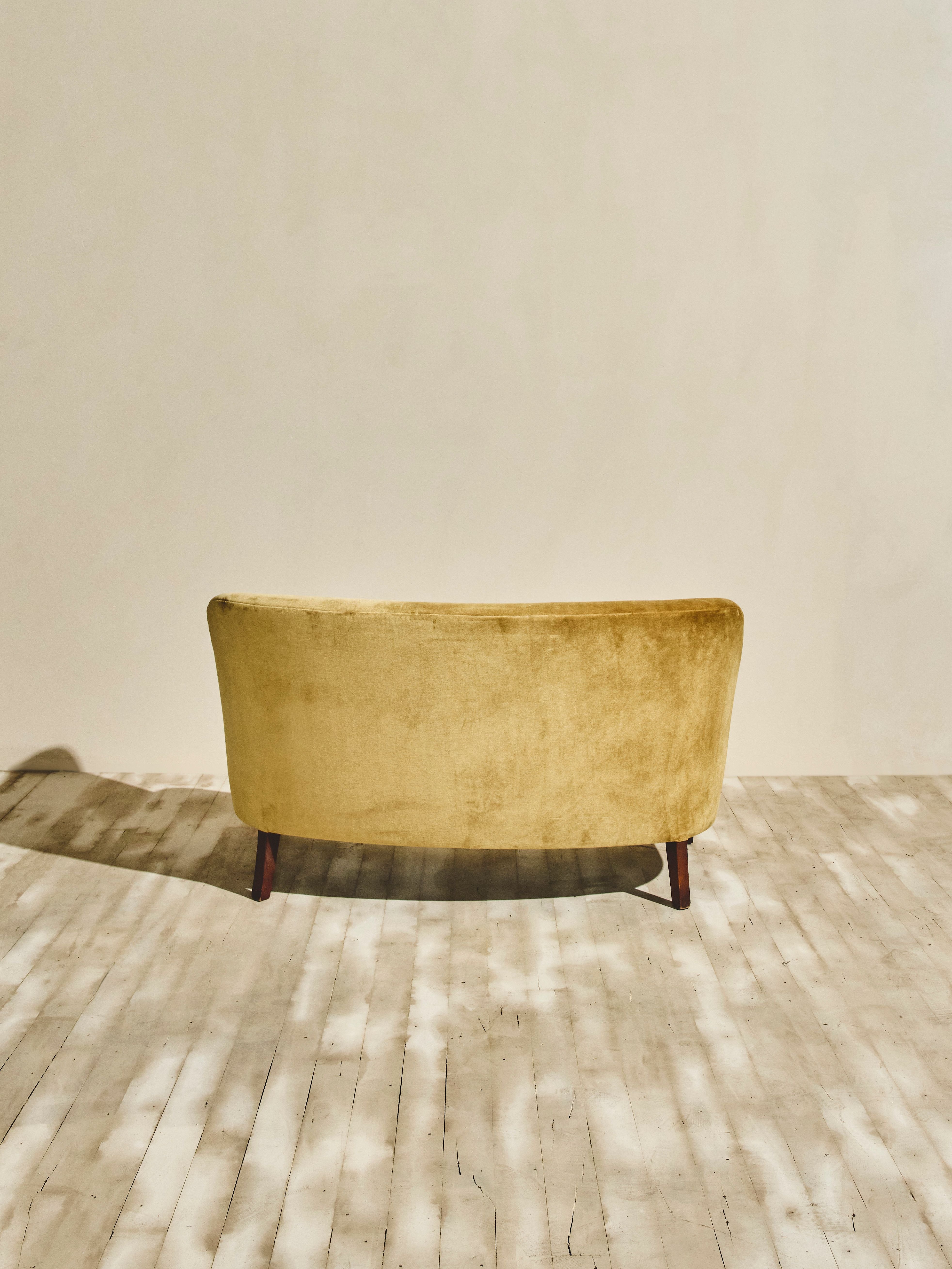 Mustard Mohair Sofa