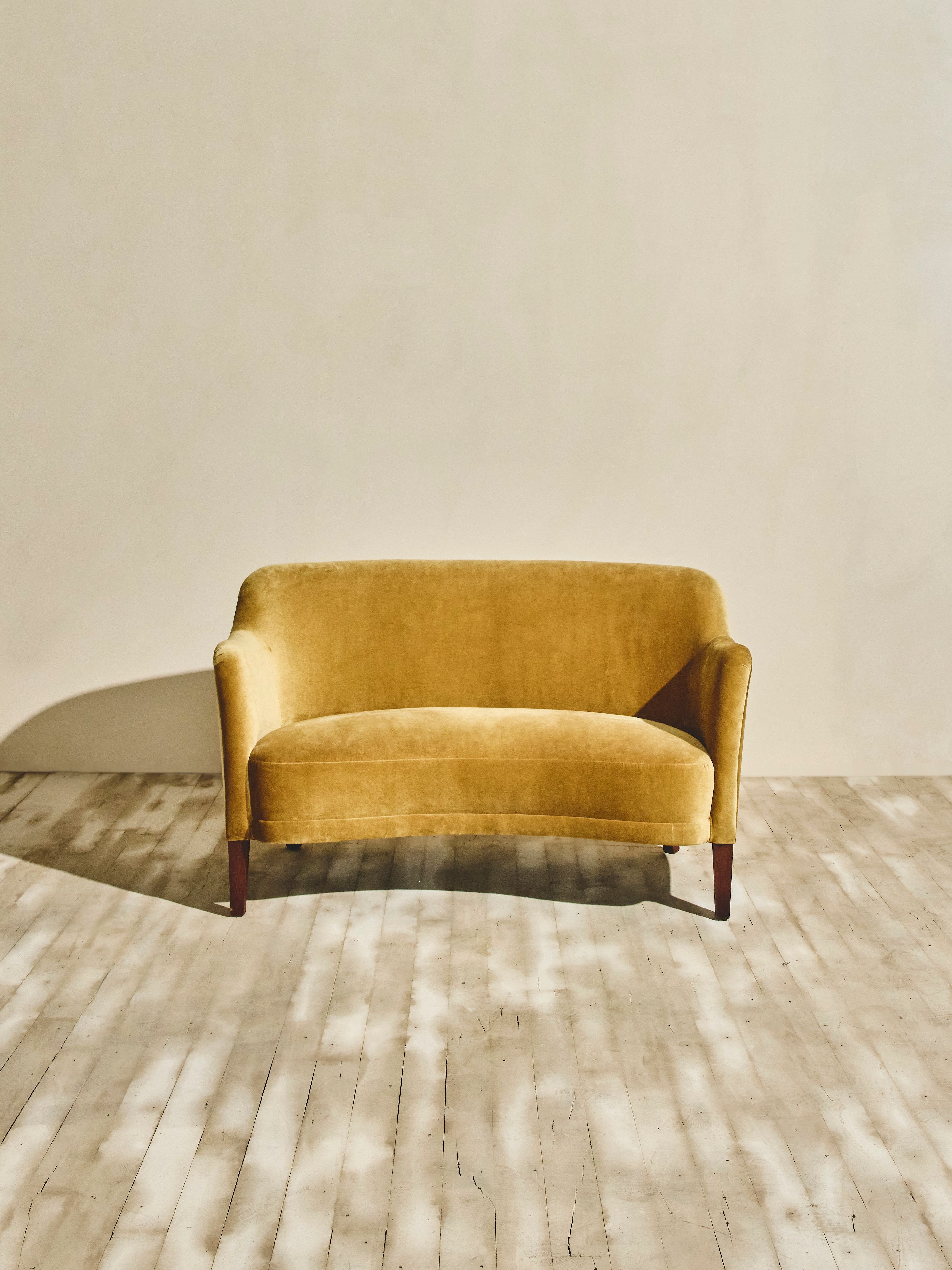 Mustard Mohair Sofa