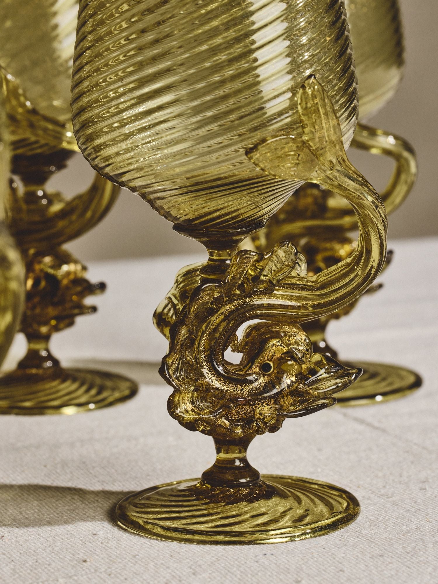 Antonio Salviati Amber Goblets