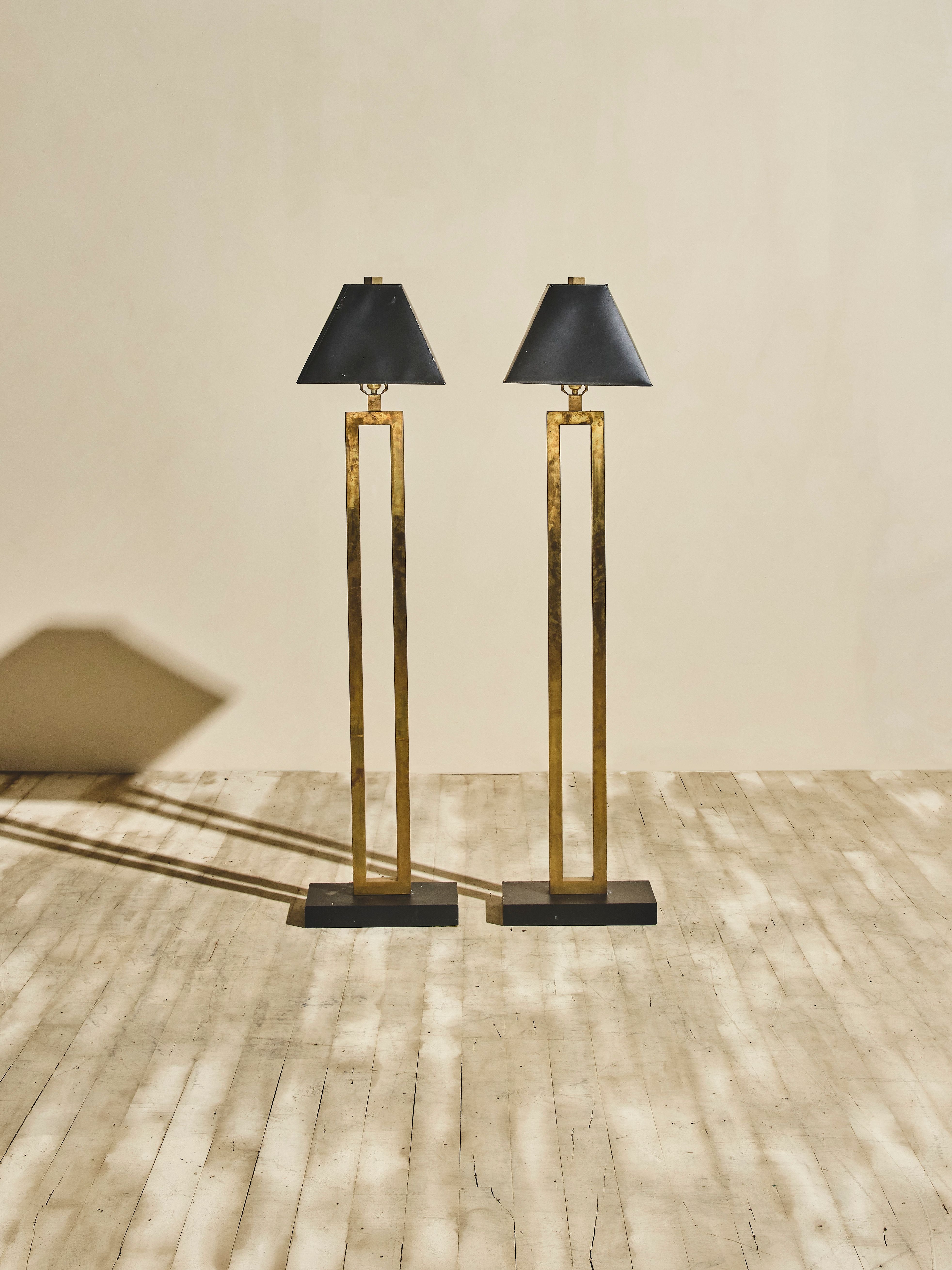 1980's Modern Brass Floor Lamp