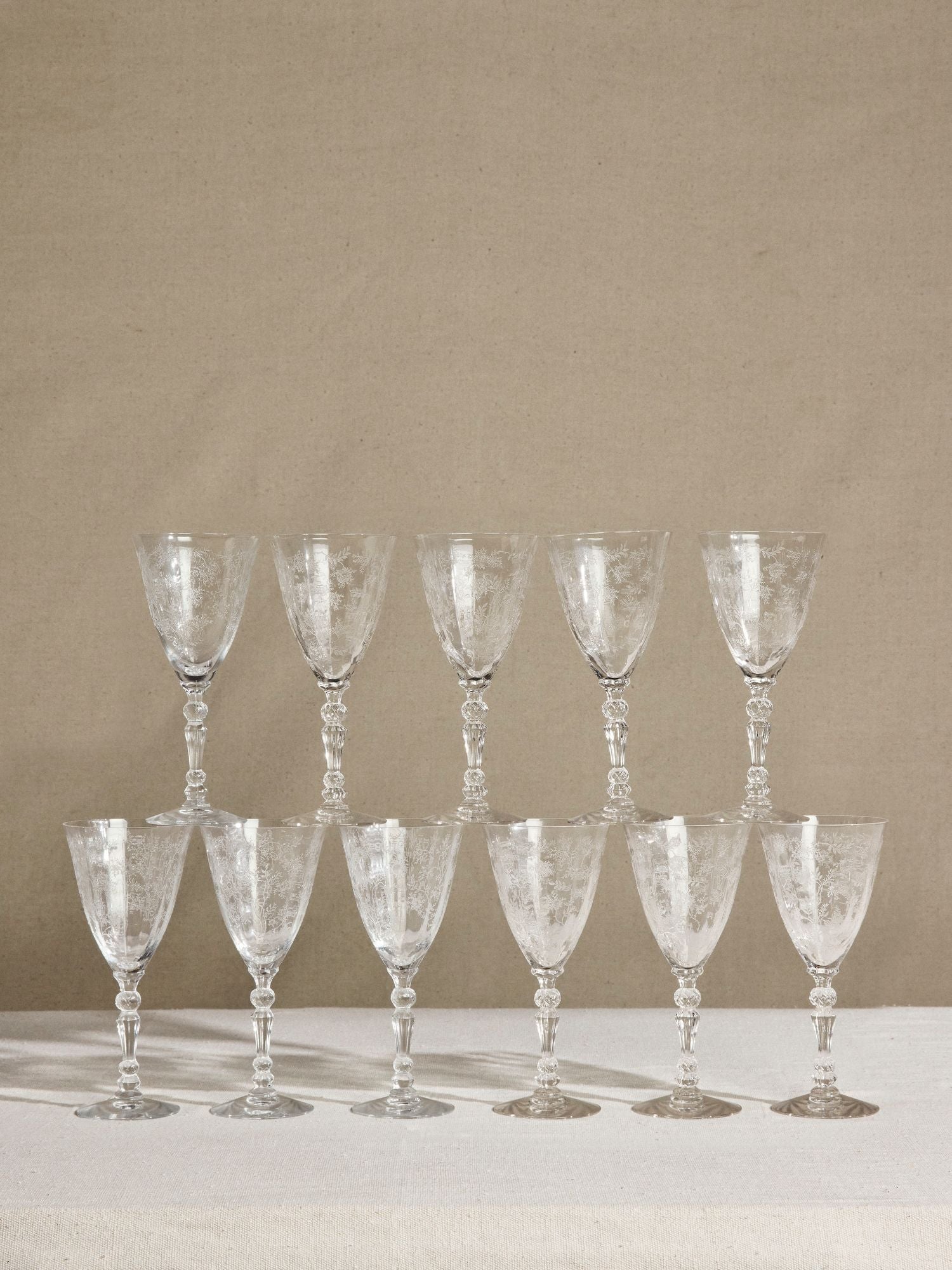 Etched Crystal Stemware