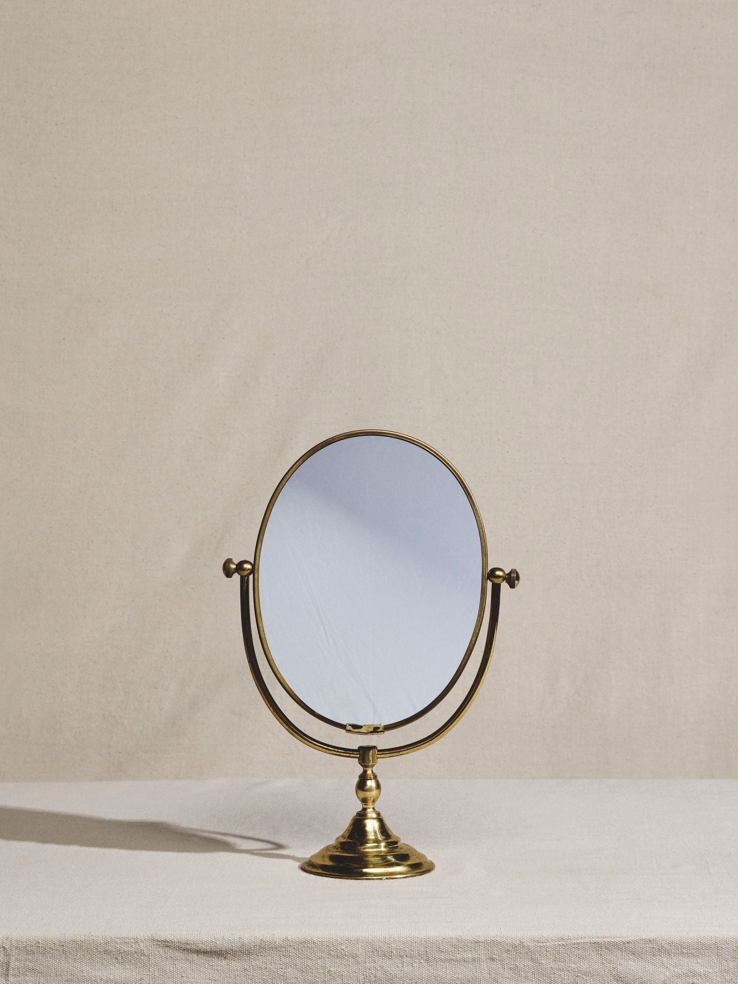 Brass Oval Vanity Mirror